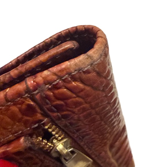 Brahmin Cordelia Pecan Melbourne Rich Brown Embossed Wallet - Picture 4 of 15